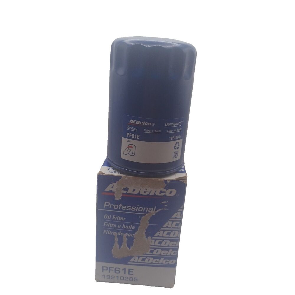 ACDelco GM Original Equipment PF61E Engine Oil Filter in damaged box